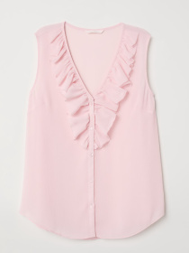 Блуза H&M модель 6523678RP21_Светло-розовый Фото