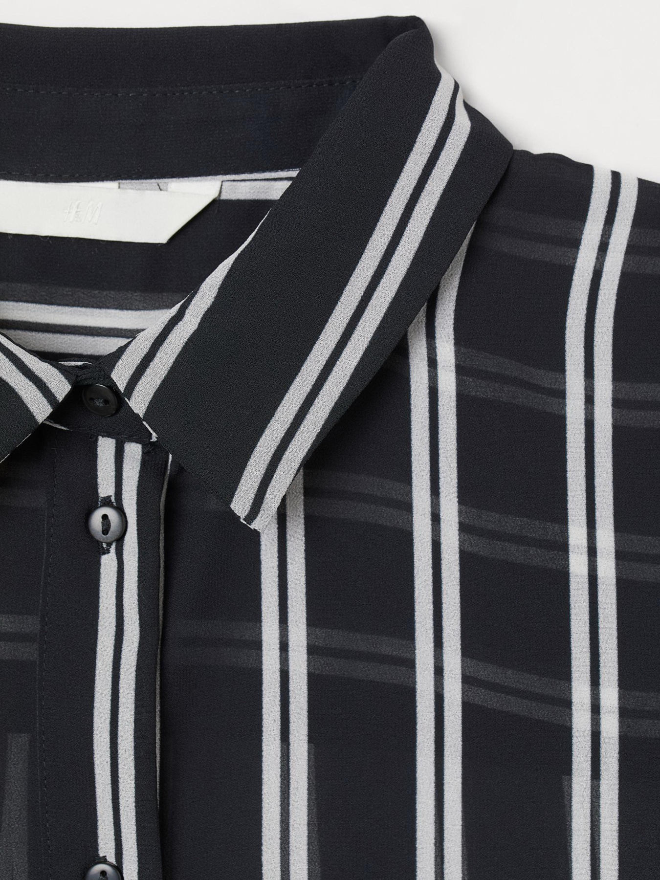 Блуза H&M модель 6970509sm_черный белая полоска Фото