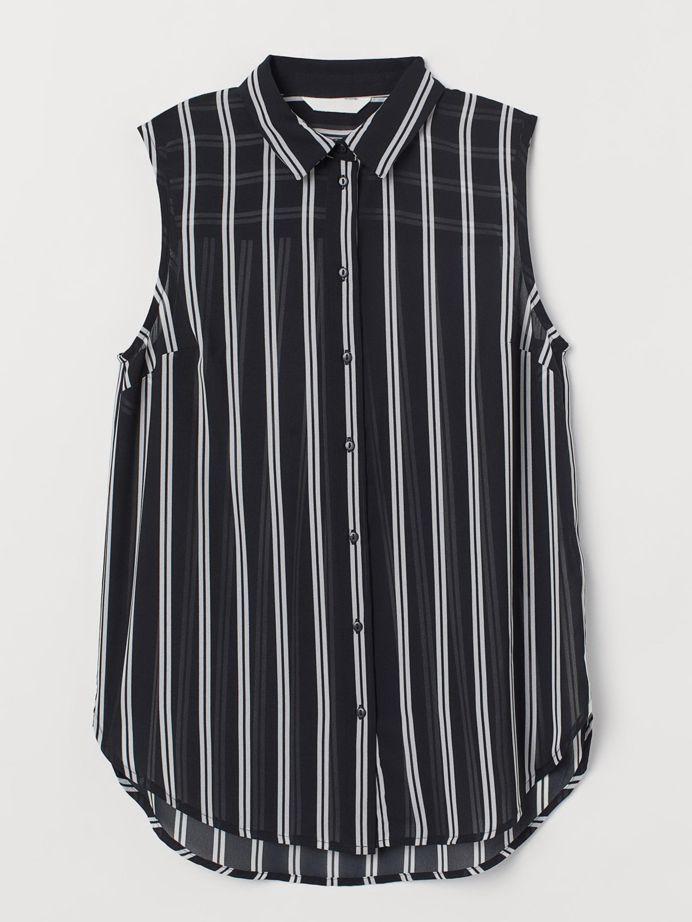 Блуза H&M модель 6970509sm_черный белая полоска Фото