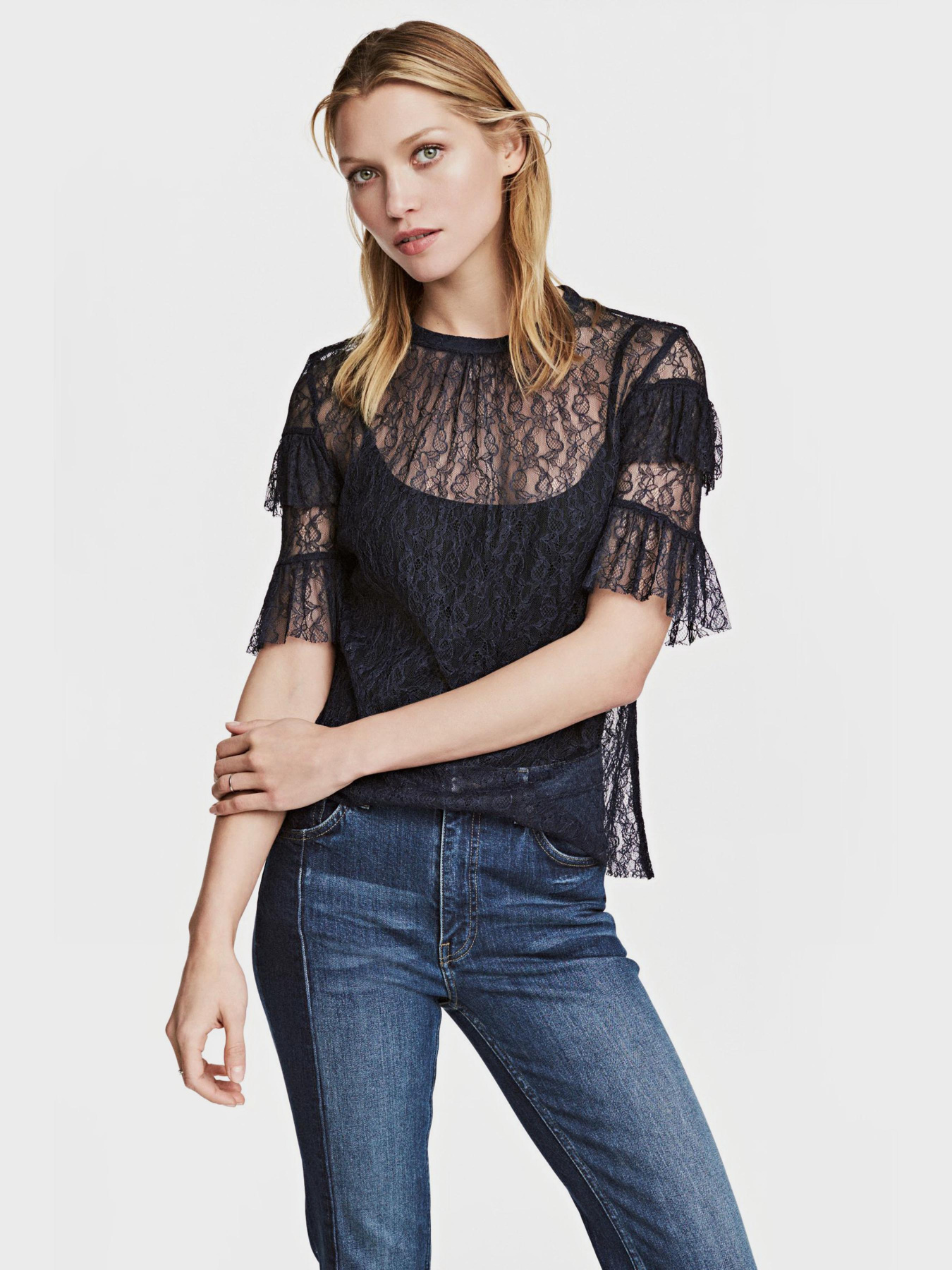 Блуза H&M модель 4977645log_Темно-синий Фото