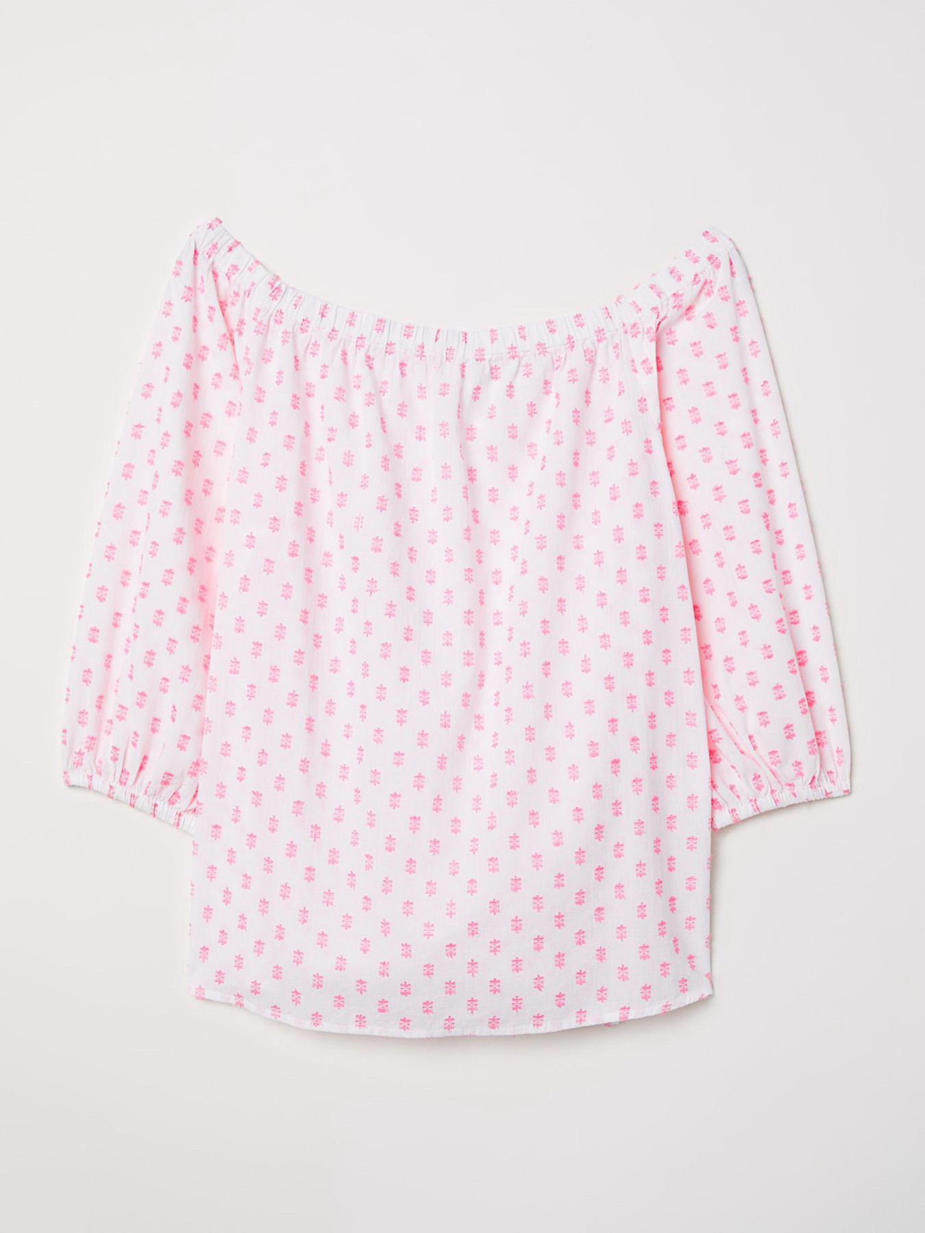 Блуза H&M модель 6560488bar_Бело-розовый Фото