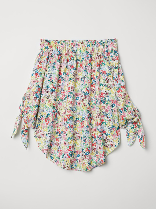 Блуза H&M модель 6354207RP12_комбинированный цветы Фото