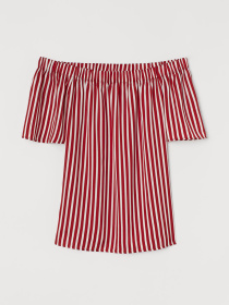 Блуза H&M модель 7345690sm_бордово-белая полоска Фото