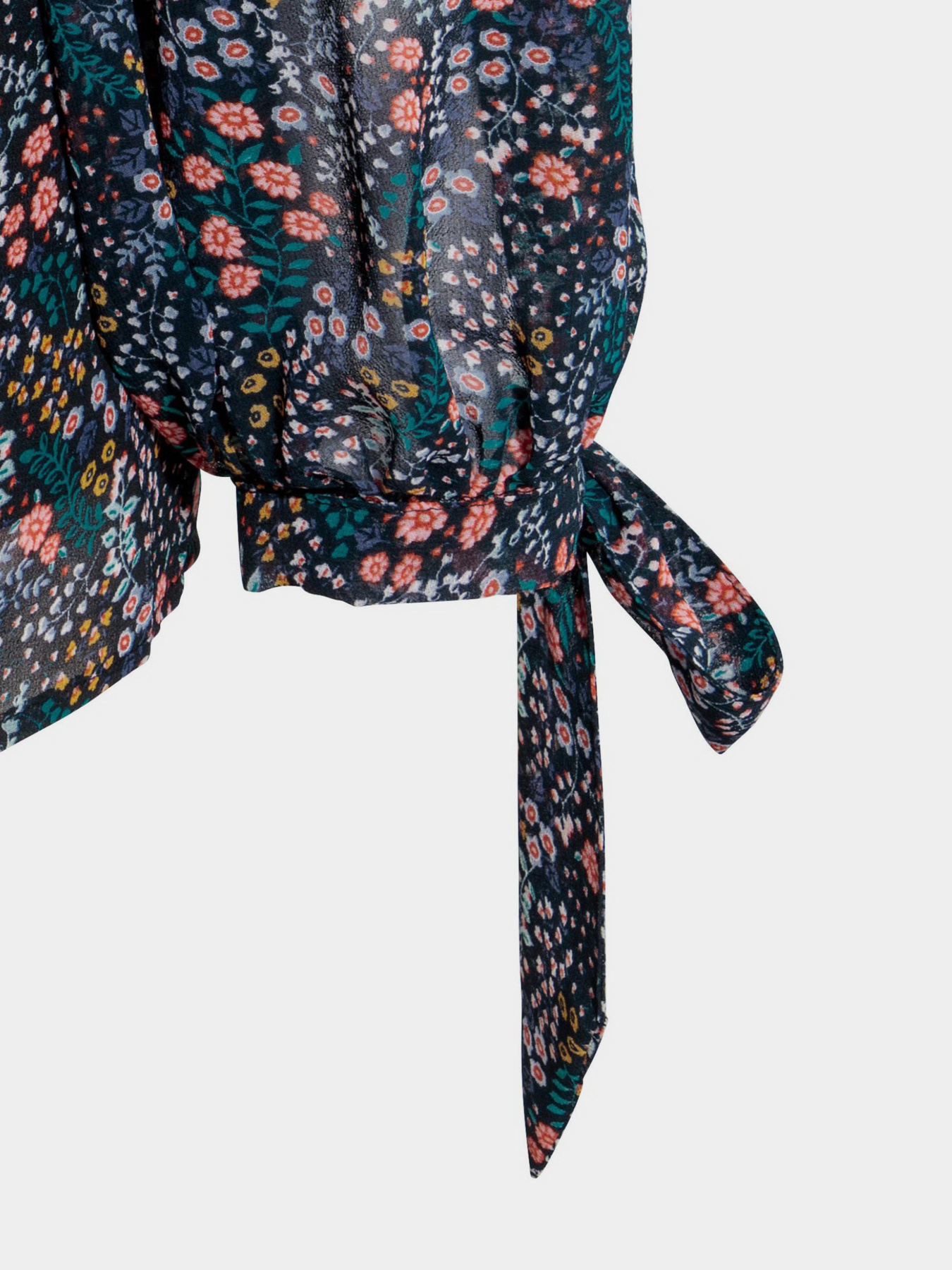 Блуза H&M модель 5497066RP11_темно-синий в цветы Фото