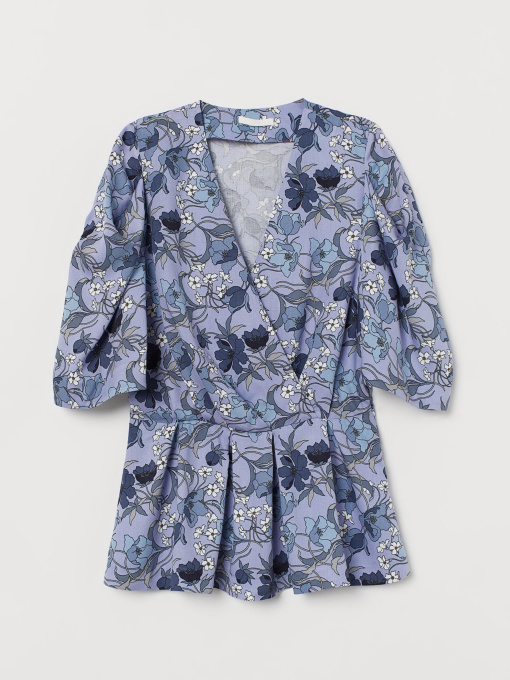 Блуза H&M модель 5518395RP21_голубой цветочный Фото