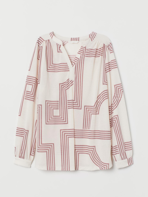 Блуза H&M модель 8046590sm_кремовый с узором Фото