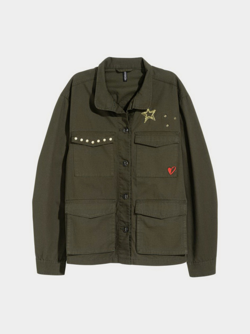 Рубашка повседневная H&M модель 5474536arl_Хаки Фото