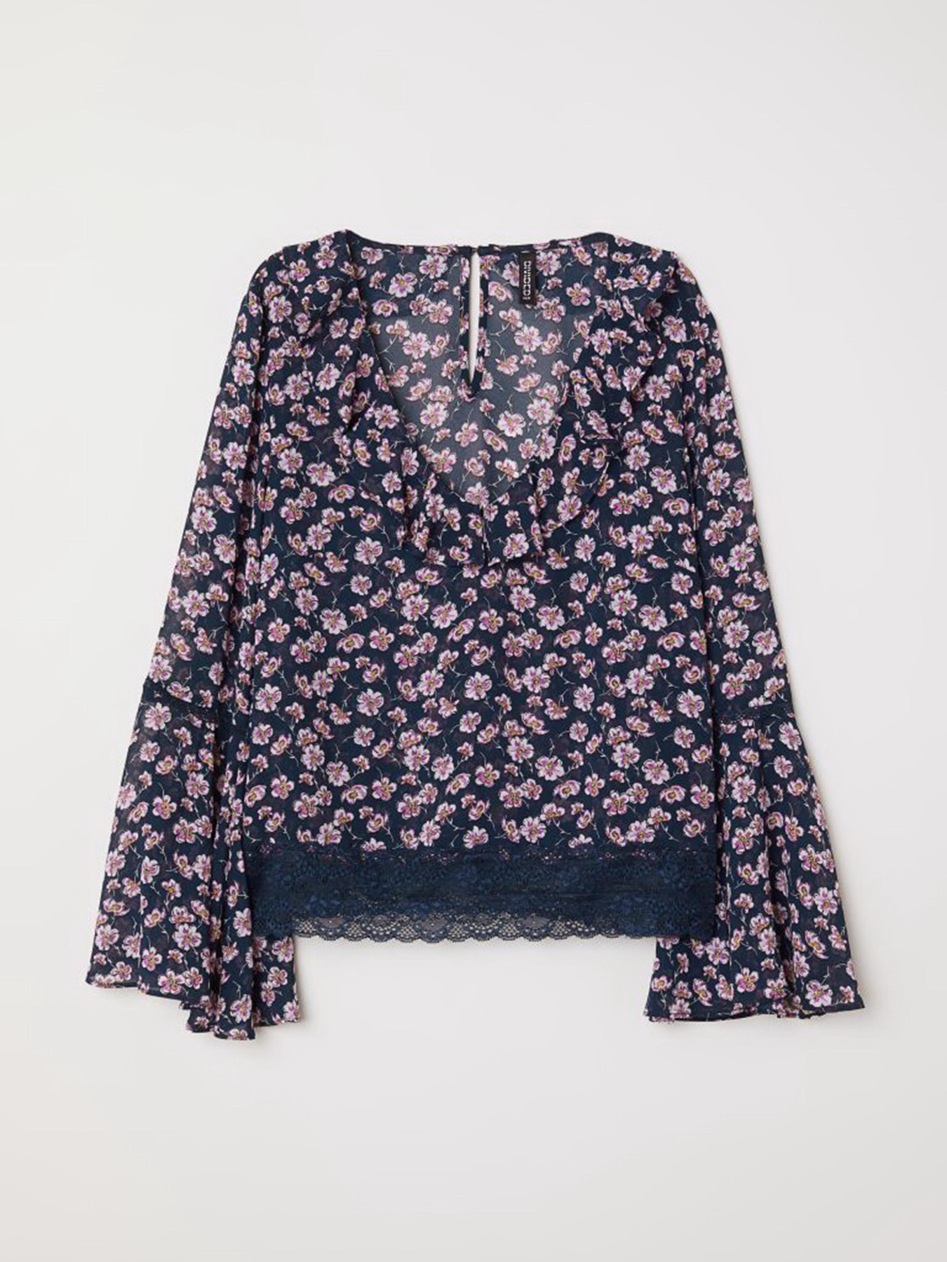 Блуза H&M модель 6423917log_Темно-синий Фото