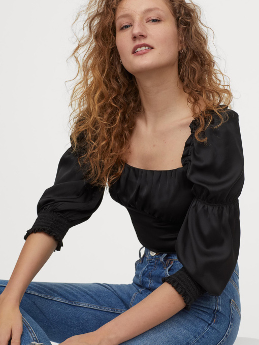 Блуза H&M модель 8520920RP5_Черный Фото