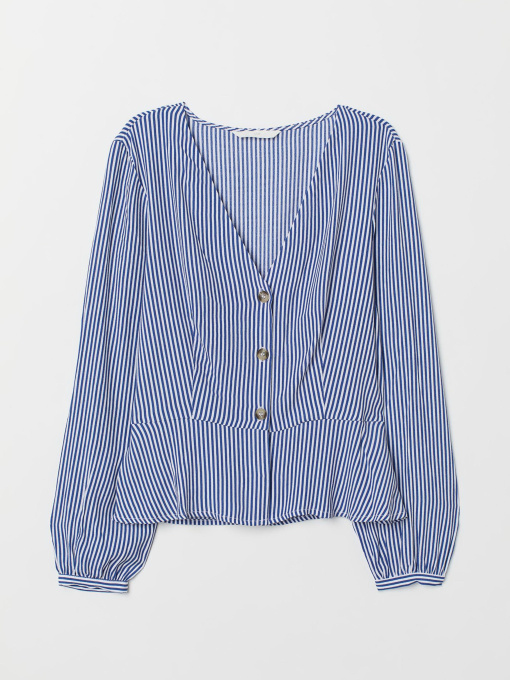 Блуза H&M модель 7077359RP7_сине-белая полоска Фото