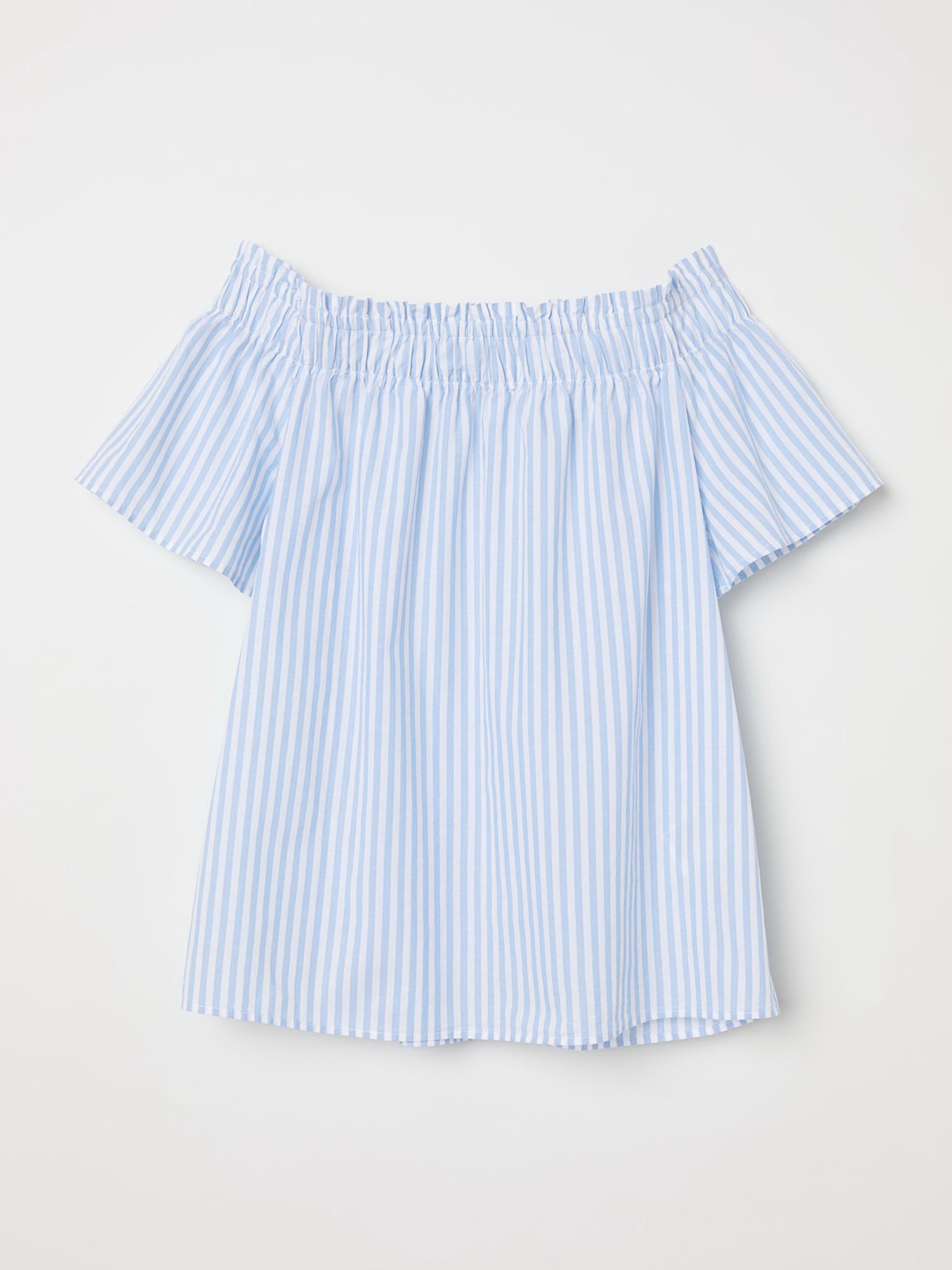 Блуза H&M модель 6256738dlog_Бело-голубой Фото