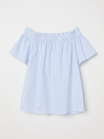 Блуза H&M модель 6256738dlog_Бело-голубой Фото