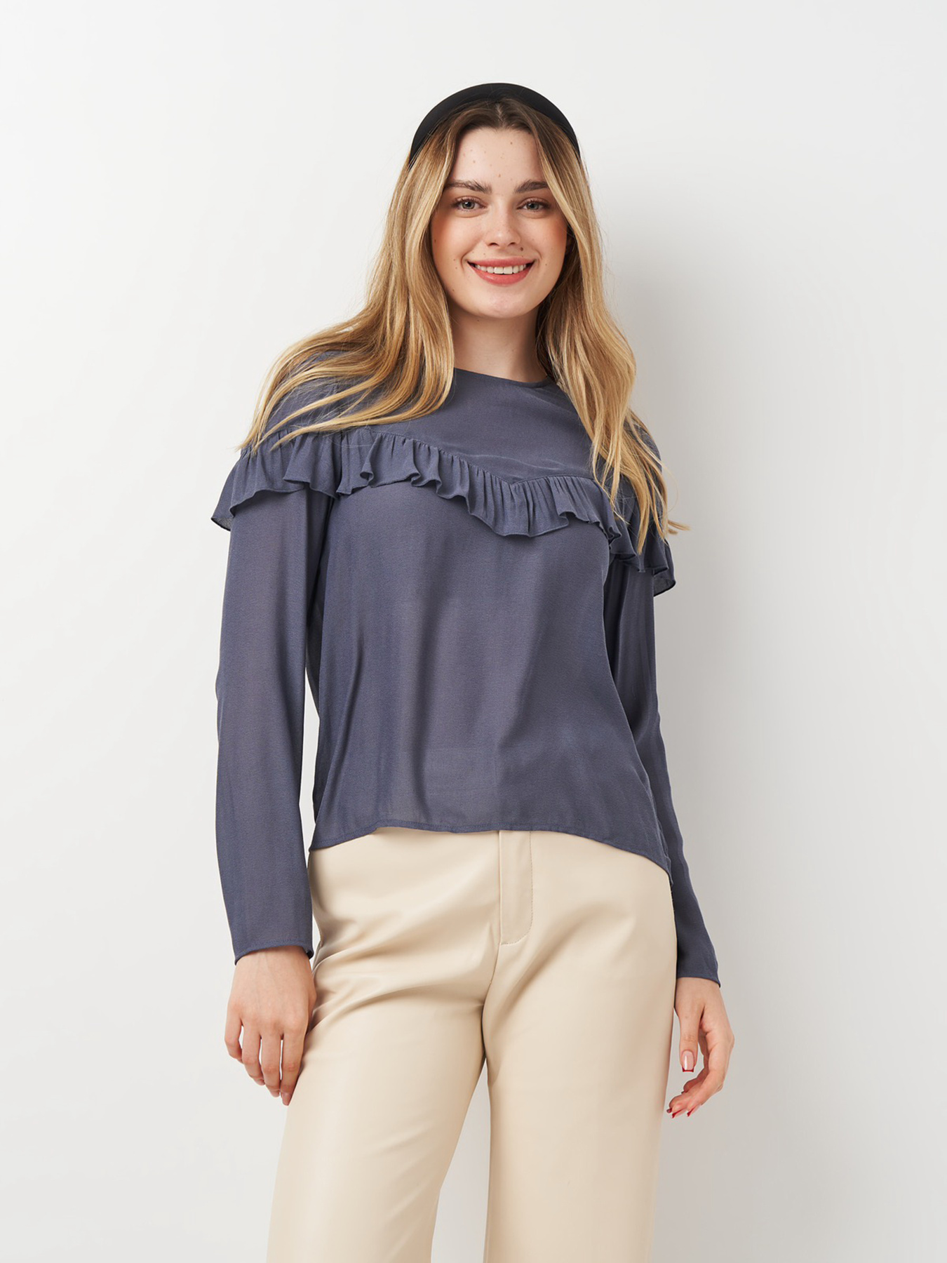 Рубашки H&M модель 2001074ral_Серо-синий Фото