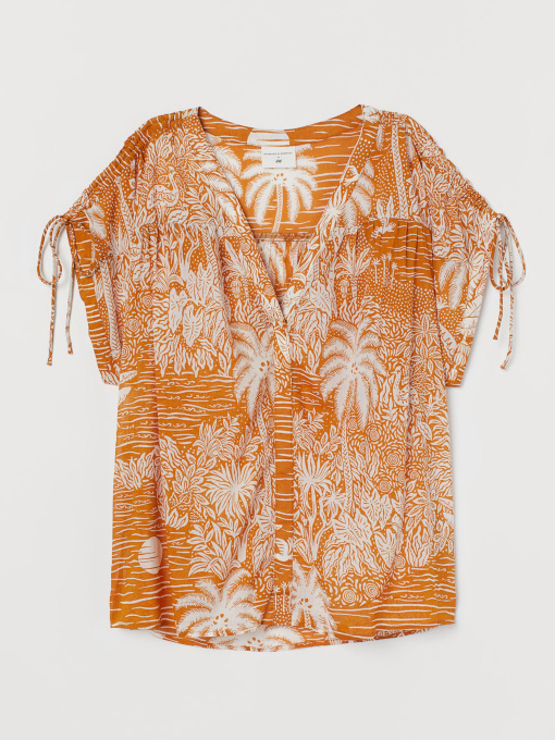 Блуза H&M модель 8169651sm_горчичный с узором Фото