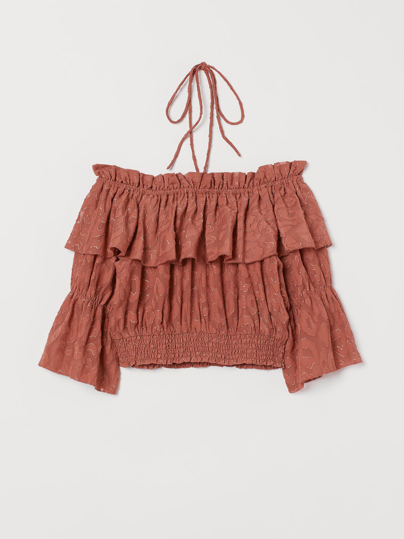 Блуза H&M модель 7598389RP7_терракотовый Фото