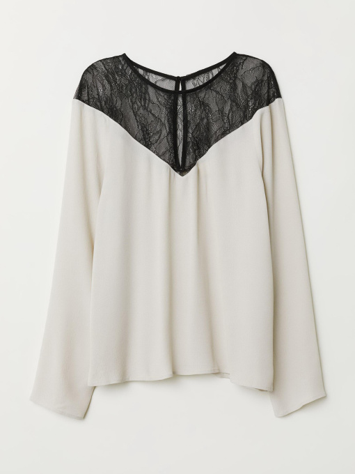 Блуза H&M модель 6848868dlog_Светло-бежевый Фото