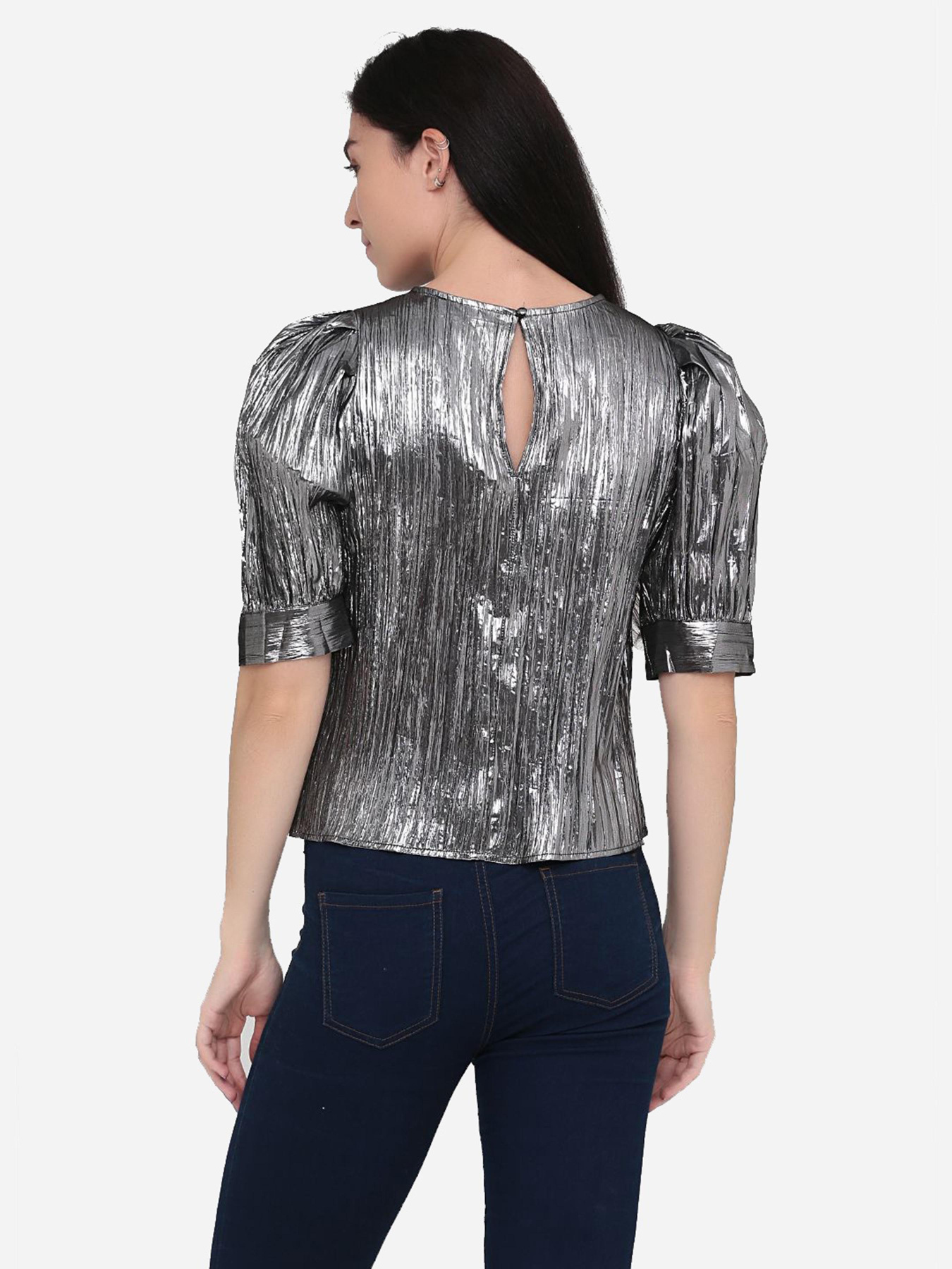 Блуза H&M модель 9625782bar_Серебристый Фото