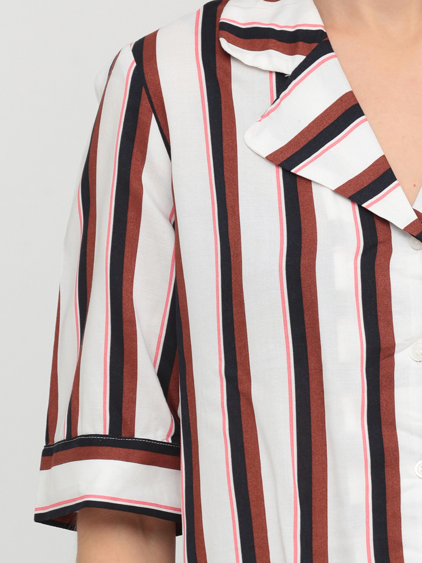 Блуза Monki модель 6098469bar_бело-коричневый Фото