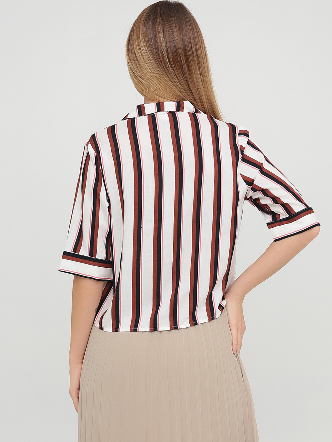 Блуза Monki модель 6098469bar_бело-коричневый Фото