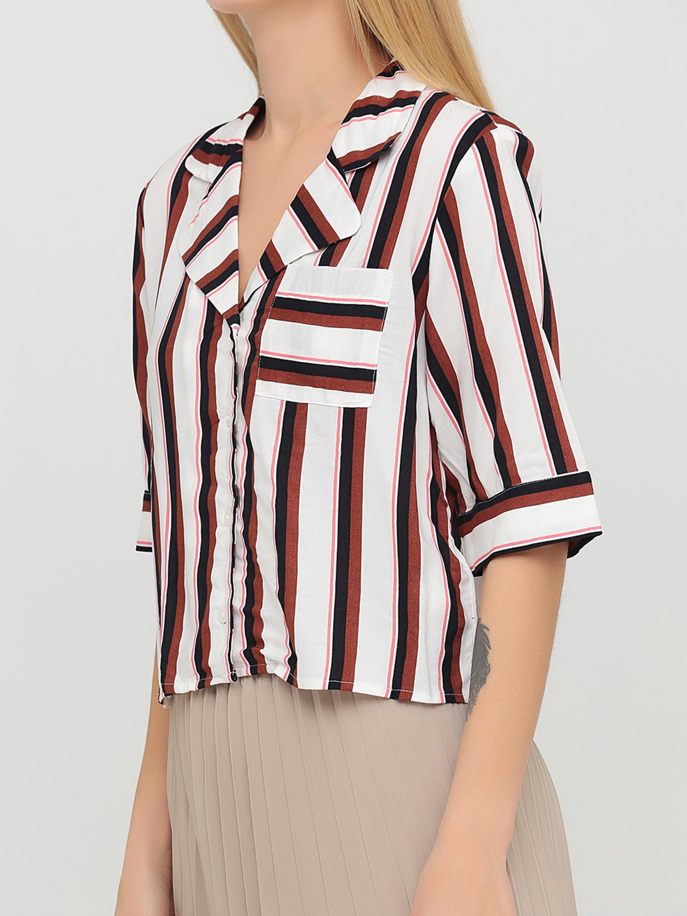 Блуза Monki модель 6098469bar_бело-коричневый Фото