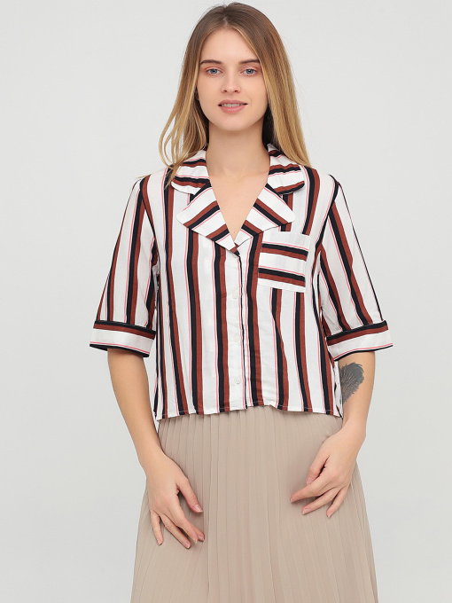 Блуза Monki модель 6098469bar_бело-коричневый Фото