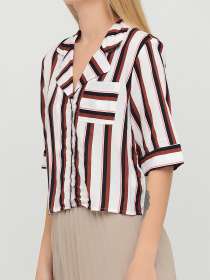 Блуза Monki модель 6098469bar_бело-коричневый Фото