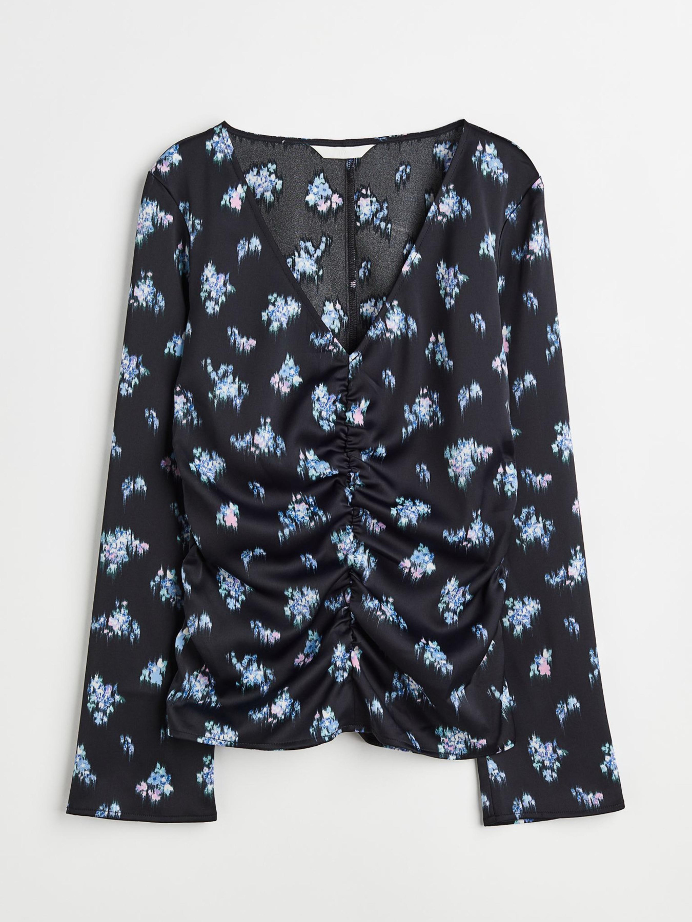 Блуза H&M модель 11093816wer_Темно-синий в цветы Фото