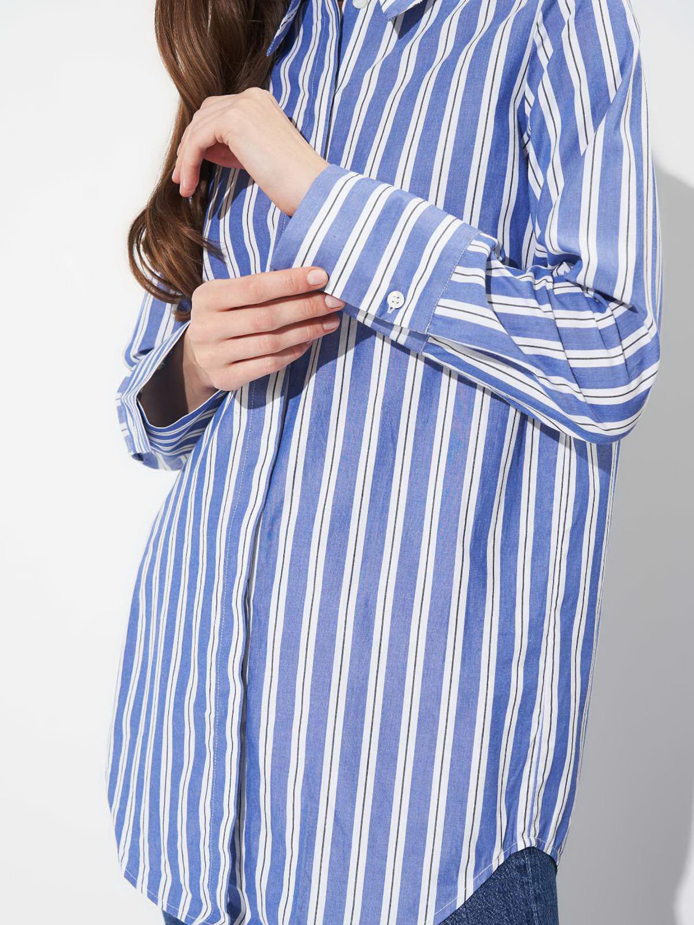 Сорочка Monki модель 8852541wer_Сине-белый Фото