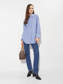 Сорочка Monki модель 8852541wer_Сине-белый Фото