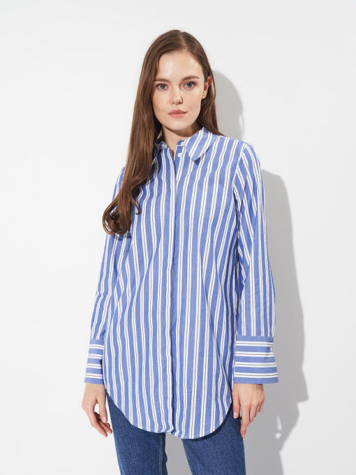 Рубашка Monki модель 8852541wer_Сине-белый Фото