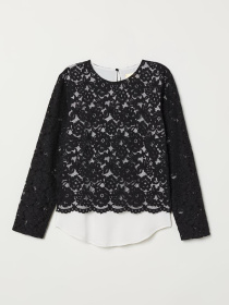 Блуза H&M модель 6634668dlog_Черный Блуза H&M модель 6634668dlog_Черный Фото