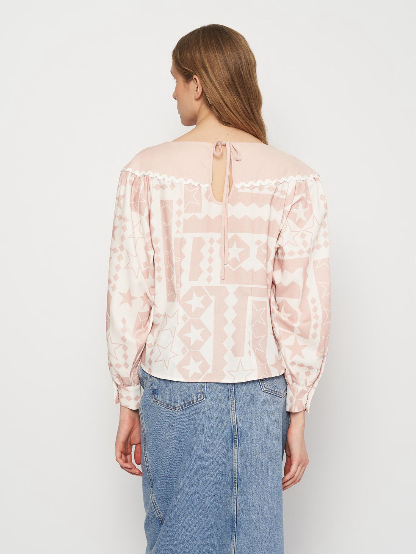 Блуза H&M модель 1033054wer_Пудрово-белый Фото