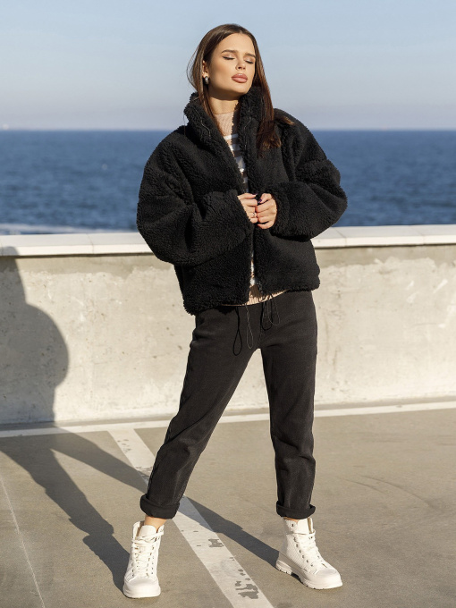 Шуба ISSA Plus Модель 12976_black Фото