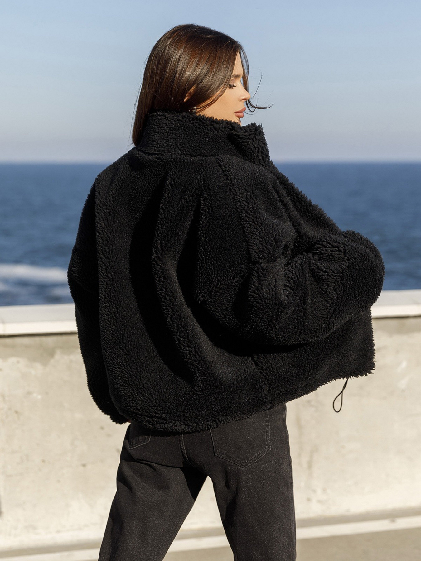 Шуба ISSA Plus модель 12976_black Фото