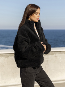 Шуба ISSA Plus модель 12976_black Фото