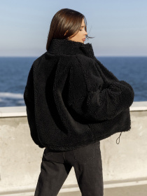 Шуба ISSA Plus модель 12976_black Фото