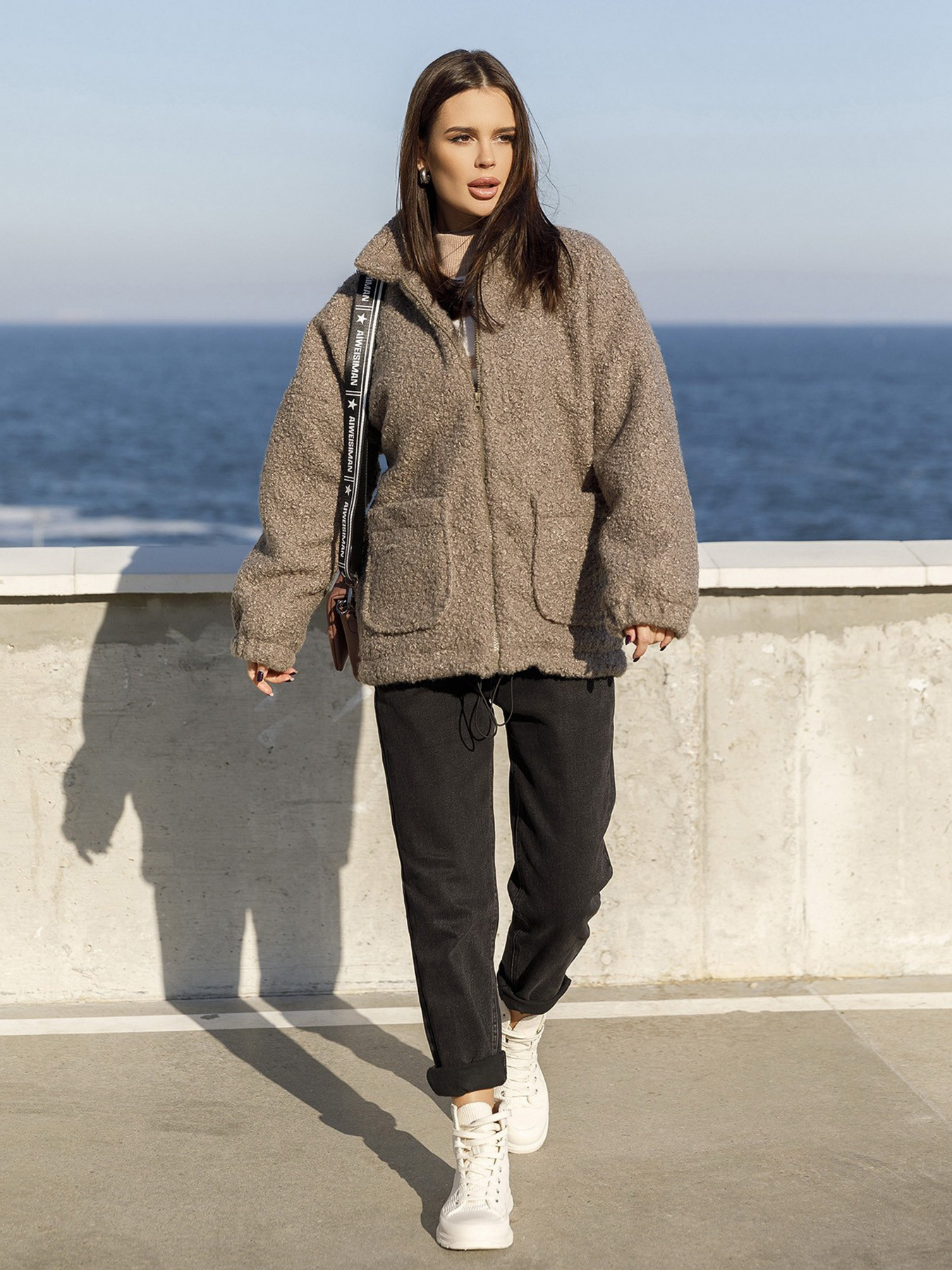 Демисезонная куртка ISSA Plus модель 12978_brown Фото