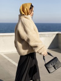 Шуба ISSA Plus модель 12976_beige Шуба ISSA Plus модель 12976_beige Фото