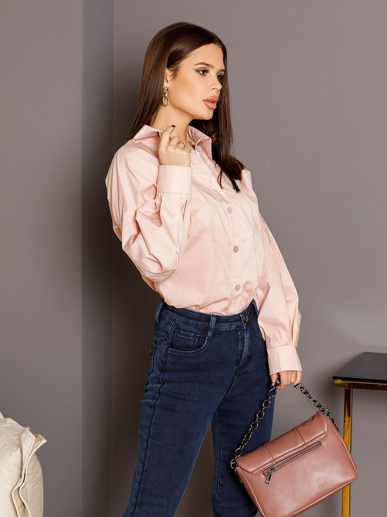 Рубашка ISSA Plus модель SA-353_pink Рубашка ISSA Plus модель SA-353_pink Фото