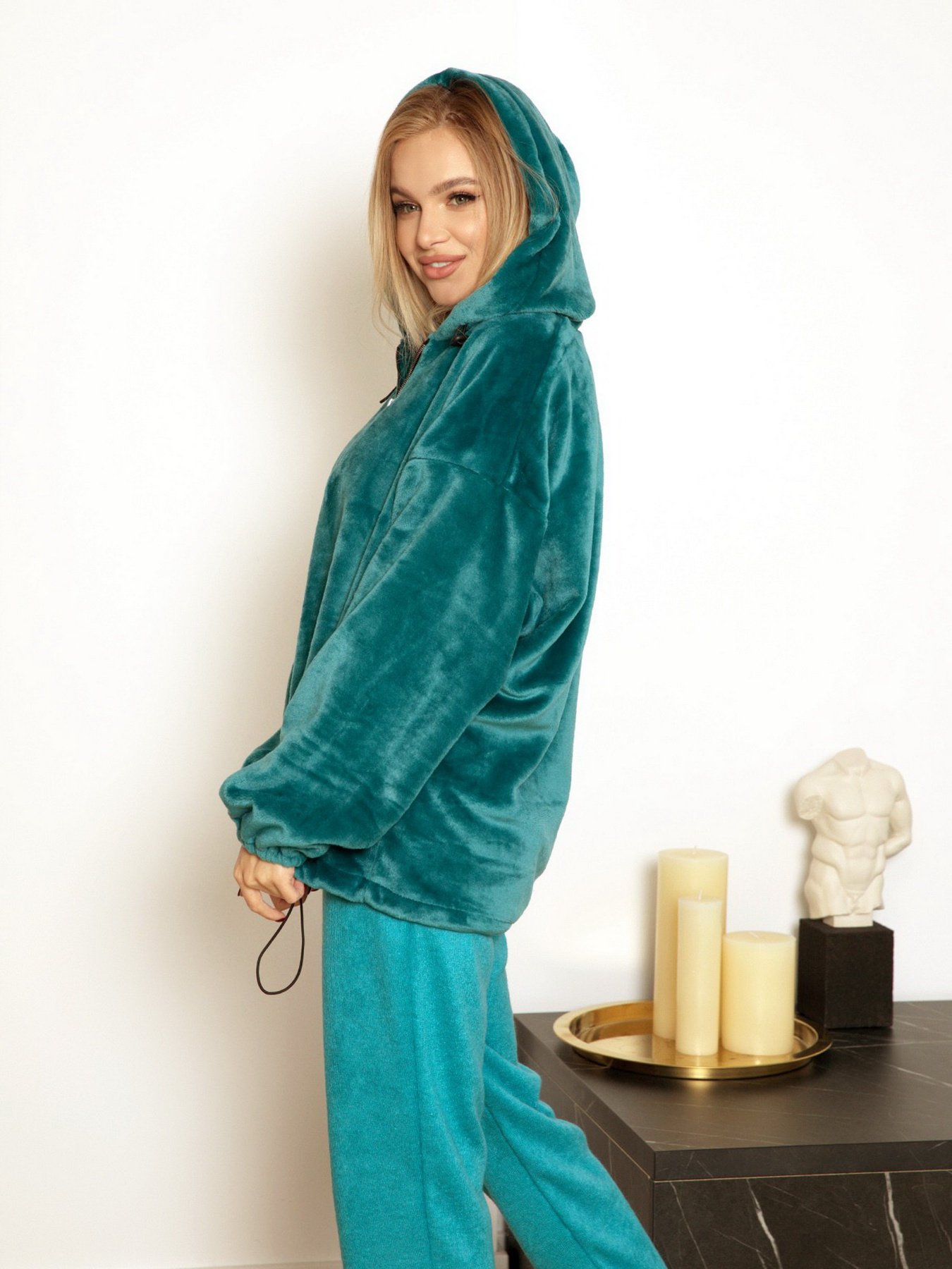 Худи ISSA Plus модель 12989_turquoise Худи ISSA Plus модель 12989_turquoise Фото