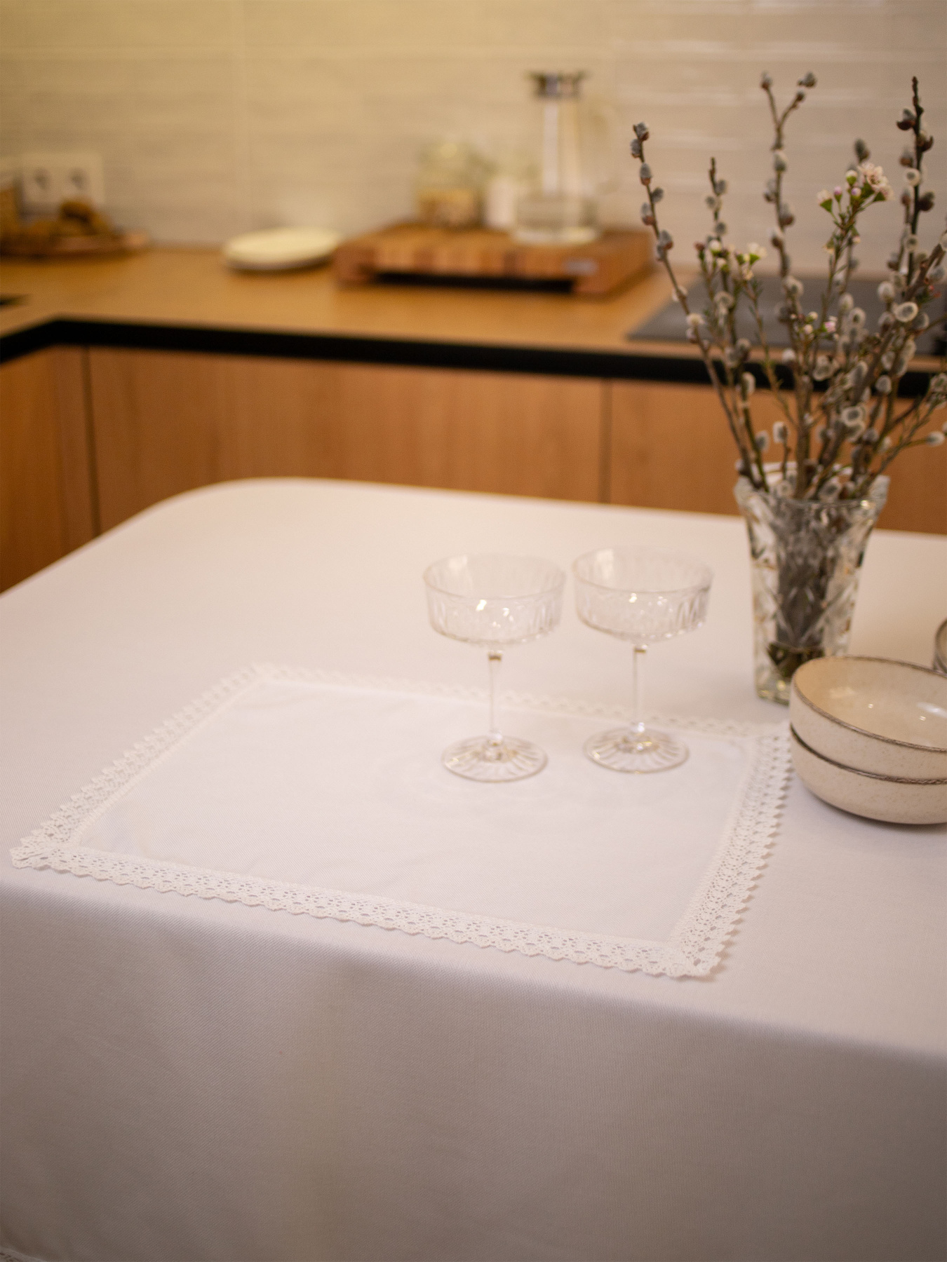 Комплект серветок з мереживом 2шт. Едельвіка модель 29-25-09 Фото