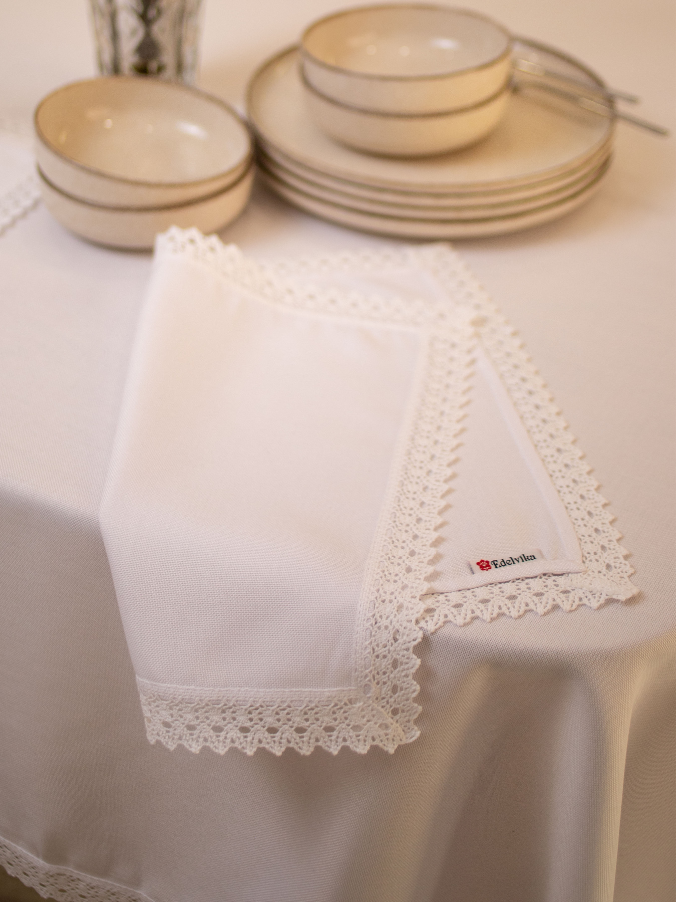 Комплект серветок з мереживом 2шт. Едельвіка модель 29-25-09 Фото