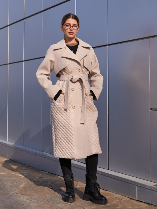 Пальто з утеплювачем MilaNova модель Пальто ПВ - 305 молоко Фото