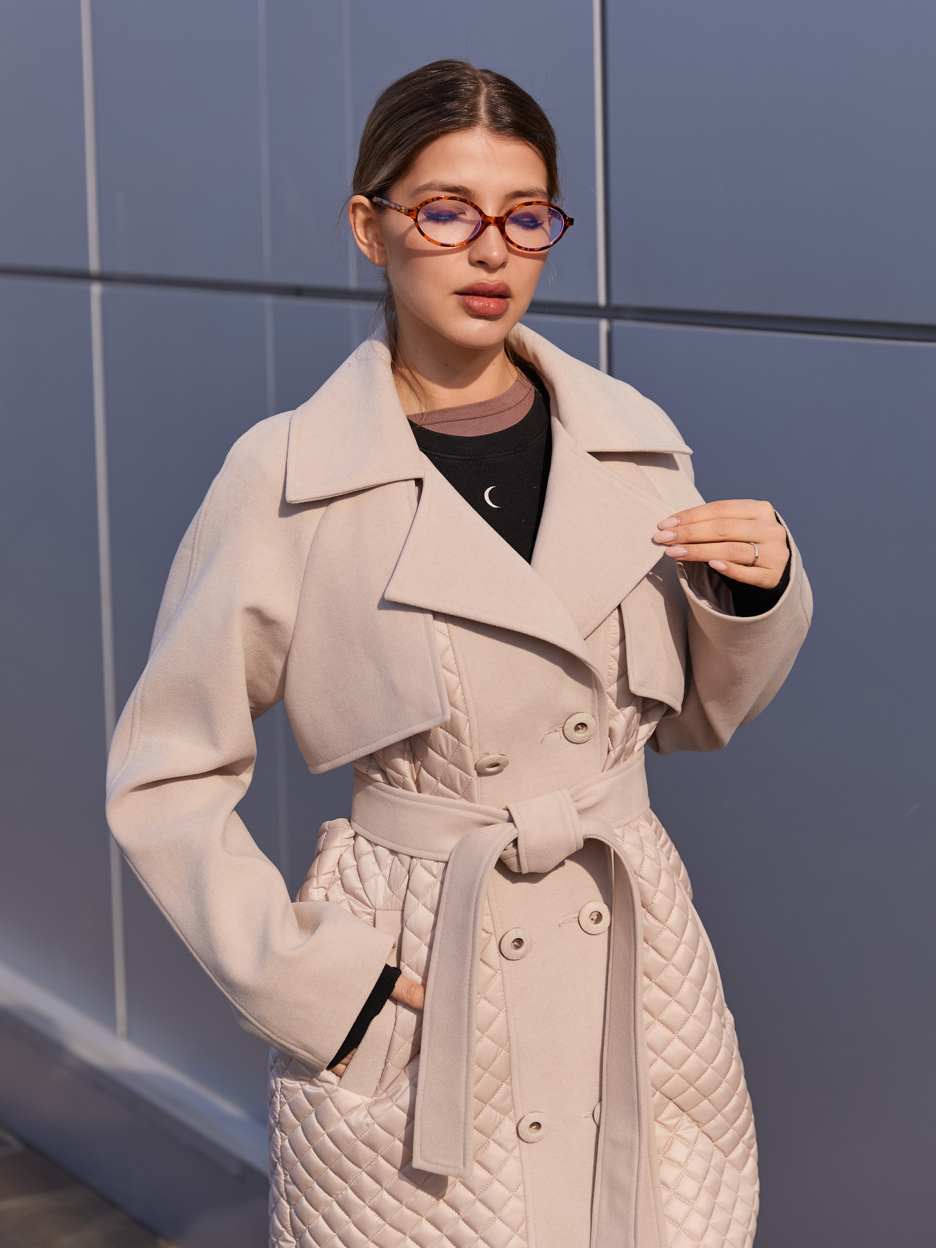 Пальто с утеплителем MilaNova модель Пальто ПВ - 305 молоко Фото