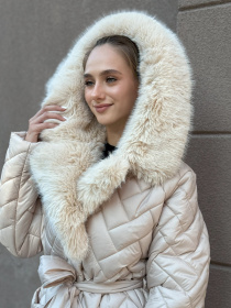 Пальто с утеплителем MilaNova модель Плащ ПВ - 389 бежевый Пальто с утеплителем MilaNova модель Плащ ПВ - 389 бежевый Фото