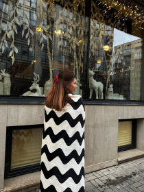 Покрывало Well Soft черно-белое Zig-Zag Ecotton модель 21308 Фото