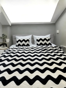 Покривало Well Soft чорно-біле Zig-Zag Ecotton модель 21308 Фото