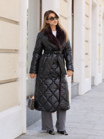 Пальто с утеплителем MilaNova модель Плащ ПВ - 388 черный Фото