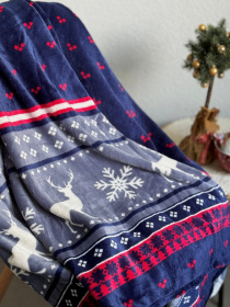 Покрывало Well Soft новогоднее с Оленями Ecotton модель 23221 Фото