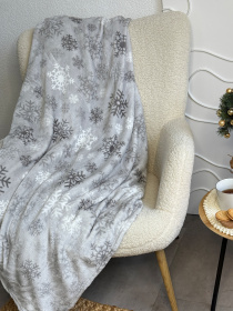 Покрывало Well Soft новогоднее со снежинками Ecotton модель 24180 Фото